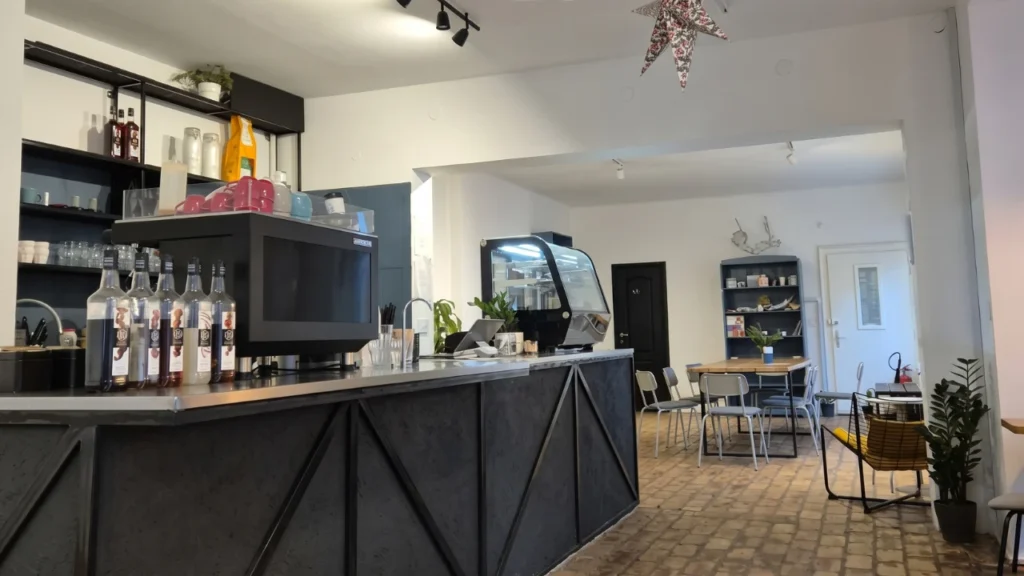 Inside Martin Kafa, a cozy and welcoming specialty coffee shop tucked in an alley in Novi Sad.